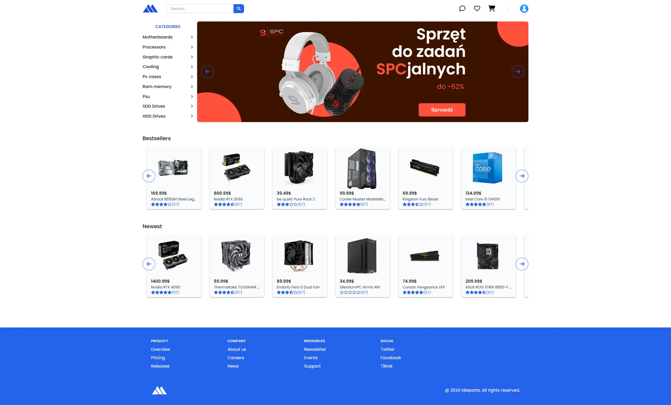 Image of Idleparts website